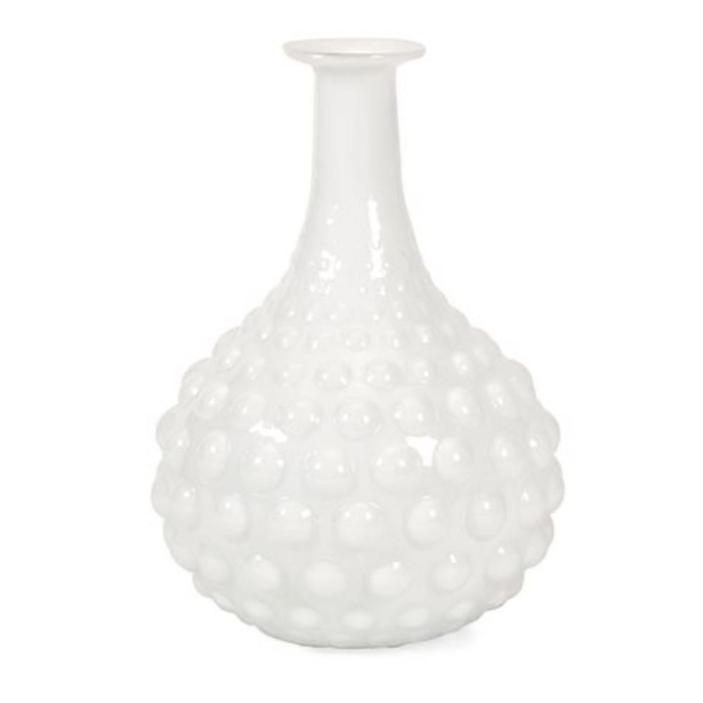 Vintage Simmons Milk Glass Hobnail Vase